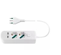 Vimar multisocket 2 prises universelles + 2 usb + S17+interrupteur blanc- 0R0062