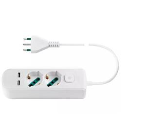 Vimar multisocket 2 prises universelles + 2 usb + S17+interrupteur blanc- 0R0062