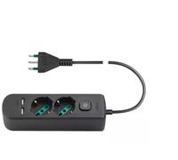 Vimar multisocket 2 prises universelles +2 usb+S17+interrupteur noir- 0R00625.CC