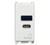 Vimar Plana Prise USB-A+C 1 module 15W blanc - 14292.AC.15