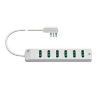 VIMAR Prise Multiprise 6 Prises Câble 1,5 M Fiche Plate 16a Blanc