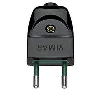 VIMAR Ri.00200N Fiche Petite Sécurité 2P 10 A 250 V, Standard Italien Type S10, Sortie Câble Axial, Noir