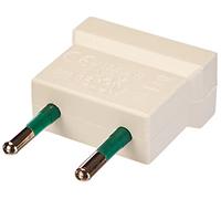 Vimar RI.01352B Adaptateur simple SICURY 250 V~, max 1500 W, blanc. - fiche 2P 10 A standard italien S10 - prise 2P standard euro-américain (broches plates parallèles et broches ø 4 mm)