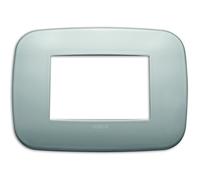 Vimar Série Arke Cadre Round 3 modules métal Nickel Mat