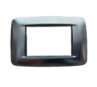 Vimar Série Eikon Plaque Ronde 3 Module Acier Inoxydable Cotton