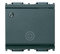 Vimar Série idea - Bouton 1 pôle Contact ouvert 10 A lumineux 2 module gris
