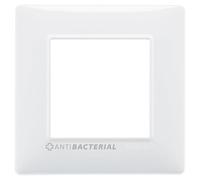 VIMAR série plat - Plaque 2 module antibactérien Blanc