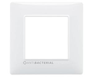 VIMAR série plat - Plaque 2 module antibactérien Blanc