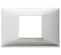 VIMAR série plat - Plaque 2 module central aluminium brossé