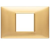 VIMAR série plat - Plaque 2 module central or mat