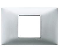 VIMAR série plat - Plaque 2 module central tecnopolimero Argent mat