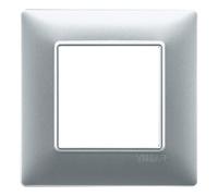 VIMAR série plat - Plaque 2 module tecnopolimero Argent mat