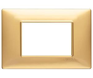 VIMAR série plat - Plaque 3 Module tecnopolimero or mat