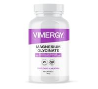 VIMERGY Magnésium Glycinate, 90 Portions, Glycinate de Magnésium | Glycinate doux pour l'estomac, non du malate ou du citrate, avec curcuma et gingembre. Sans gluten, sans OGM.