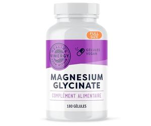 Vimergy Magnésium Glycinate - 90 Portions - Soutien Énergétique et Réduction de la Fatigue - Complément de Magnésium Doux pour les Intestins - Curcuma et Gingembre - Sans Gluten Céto/Paléo sans OGM