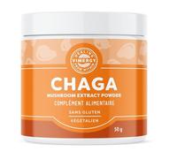 VIMERGY Poudre de Chaga Bio, 50 g, Extrait de Champignon | Idéal dans le thé, le café ou les smoothies. Casher, végan, sans OGM, gluten ni alcool, paléo.