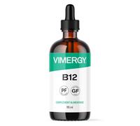 VIMERGY Vitamine B12 Liquide, 115 ml, B12 Végane | Formule en gouttes à absorption rapide, formulée sans sucre ajouté. Sans OGM, sans gluten, adaptée céto et paléo.