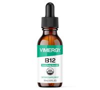 VIMERGY Vitamine B12 Liquide, 30 ml, B12 Végane | Formule en gouttes à absorption rapide, formulée sans sucre ajouté. Sans OGM, sans gluten, adaptée céto et paléo.