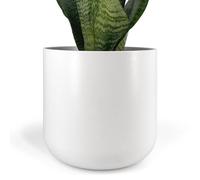 Vimin Box Élégant pot pour orchidées en terre cuite | blanc mat | diamètre 14 cm, hauteur 13 cm | pot décoratif pour plantes succulentes, fleurs, bonsaï | élégant cache-pot d'intérieur moderne