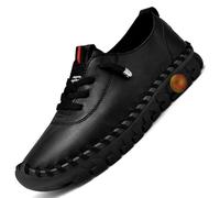 Vimlo Chaussures orthopédiques for Femmes, Mocassins à Fond Plat antidérapant à tête Ronde, Mocassins en Cuir Souple à Tendon de bœuf, Nouvelle Collection 2024 (Color : Black, Size : 41)