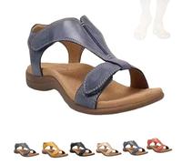 Vimlo Helpseason Sandales orthopédiques confortables for femme, Libiyi Sandales orthopédiques confortables avec soutien de la voûte plantaire, sandales coupe large(Blue,35)