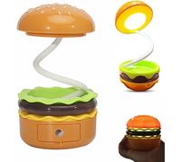 Vimlo Lampe burger lumineuse, lampe d'étude 3 en 1, taille-crayon et rangement, lampes de table rechargeables Hambourg, veilleuses for chambre d'enfant, cadeau for enfants (Color : 1pcs)