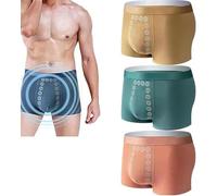 Vimlo sous-vêtements de thérapie magnétique de Massage for Hommes, Pantalons for Hommes de thérapie magnétique énergétique, caleçons Boxeurs for Hommes de thérapie par Champ énergétique(3pcs A,XXL)
