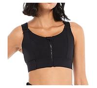 Vimlo Zip Front Adjustable High Impact Sports Bras, Sports Bra with Max Support for Women, Adjustable High Impact Yoga Bra, Women Plus Size Workout Fitness Running (Color : Nero, Size : XL)