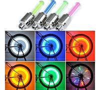 Vimmor Lot de 8 bouchons de valve LED lumineux pour roue de vélo, VM-Valve Core Light, Blue+Red+Green+Yellow