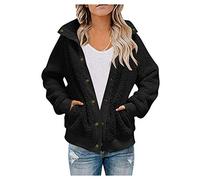 Vimoli Pull Femme Plus Pull Polaire Couleur Unie Fermeture éclair à Manches Longues Pull Col Montant(E Noir,XXL)