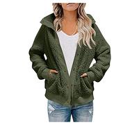 Vimoli Pull Femme Plus Pull Polaire Couleur Unie Fermeture éclair à Manches Longues Pull Col Montant(E Vert,S)