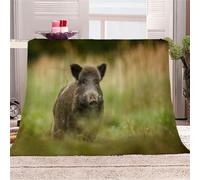 VIMOOR 3D Sanglier Plaid Couverture Polaire Douce et Chaude Forêt Animaux Flanelle Jeté de Canapé 150x200cm Confortable Peluche Couverture Lit 2 Personnes pour Salon,Chaise,Maison,Adultes Hiver