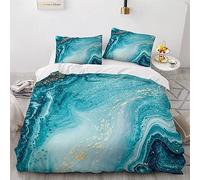 VIMOOR Housse de Couette 240x260 Adulte Marbre 3D Parure de Lit 2 Personnes en Respirante Microfibre Moderne Abstrait Linge de Lit 3 Pièces avec Fermeture Éclai et 2 Taie d'oreiller 50x75