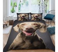 VIMOOR Parure de Lit 220x240 Adulte Braque De Weimar Housse de Couette 2 Personne Chien Animal Adolescents 3D Motif avec Fermeture Éclai Doux Respirant Microfibre 3 Pièces,2 Taies d'oreiller 50x75