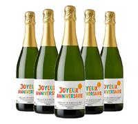 Vin blanc moelleux Fruité CRÉMANT DE BORDEAUX BRUT - Bouteille de vin personnalisée Texte, Logo & Image [ Vins blancs 100% Sémillon ] (x6)