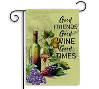 Vin Bon Ami Bon Temps Domaine Viticole Raisin Bannière Cour 30X45Cm Bannière Durable Décoratif Drapeaux De Jardin Pour Clubs Porte Chambres