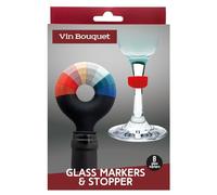 Vin Bouquet FIA 1430 bouchon silicone avec marque verres accessoires vin fermer bouteille identifier verres
