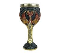 Vin de dragon médiéval - Coupe fantaisie gothique avec du dragon | Kelch Halloween fait à la main, coupe ancienne avec dragon flamme, communion, cadeau pour les fans de chevalier