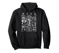 Vin Making Wine Lover Sommelier Vintage Brevet Print Sweat à Capuche