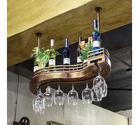 Vin présentoir à vin casier à vin loft industriel rétro suspendu porte-verres à vin rouge européen étagère à bouteilles de vin rouge étagère facile à installer stockage a L 60 x l 23 cm