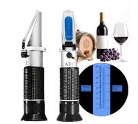Vin Refractomètre,V·RESOURCING Hand Held Brix/Alcool Réfractomètre avec ATC pour Fabrication Brassage de la Vin, Échelle Double (Brix 0-40%, Alcool 0-25%)