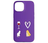 Vin Rouge, Chat et Fromage Voila ce Que J'aime Femme Homme Coque pour iPhone 15
