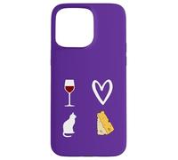 Vin Rouge, Chat et Fromage Voila ce Que J'aime Femme Homme Coque pour iPhone 15 Pro Max
