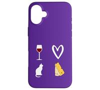 Vin Rouge, Chat et Fromage Voila ce Que J'aime Femme Homme Coque pour iPhone 16 Plus