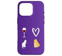 Vin Rouge, Chat et Fromage Voila ce Que J'aime Femme Homme Coque pour iPhone 16 Pro