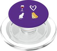 Vin Rouge, Chat et Fromage Voila ce Que J'aime Femme Homme PopSockets PopGrip pour MagSafe