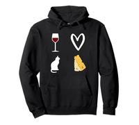 Vin Rouge, Chat et Fromage Voila ce Que J'aime Femme Homme Sweat à Capuche