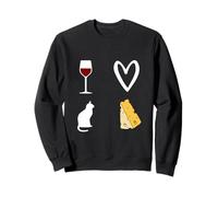 Vin Rouge, Chat et Fromage Voila ce Que J'aime Femme Homme Sweatshirt