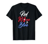 Vin Rouge et Bleu drôle USA 4 Juillet Jour de l'indépendance Meme T-Shirt