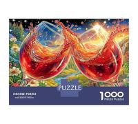 Vin Rouge Puzzle 1000 Pièces, Difficile Puzzles pour Adults Enfant, Jeu De Défi Intellectuel 38x26cm/1000pcs